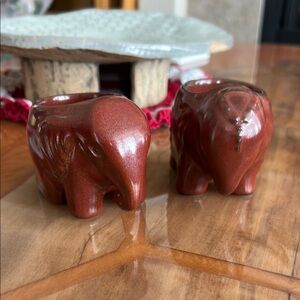 Handcrafted Brown Elephant Figurines